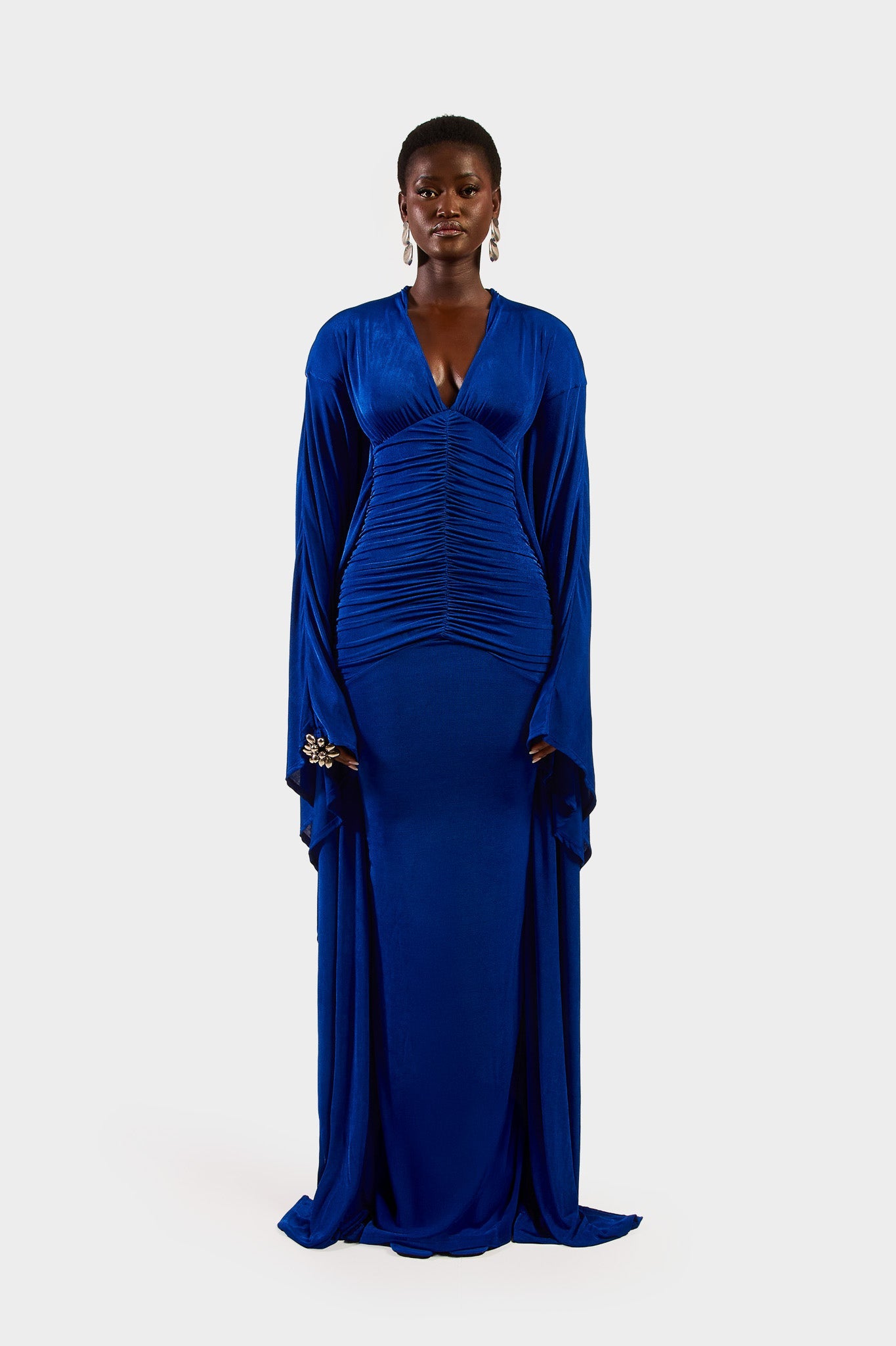 Ruched Batwing Gown