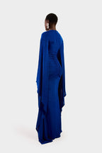 Ruched Batwing Gown - Sapphire